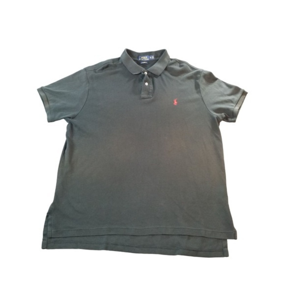 Polo Ralph Lauren Mens XL Black Custom Fit‎ Polo Shirt Short Sleeve Red Pony Top